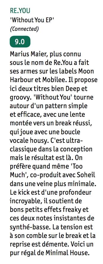Re.You 'Without You' Review DJ Mag France
